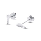 0.05ct 14k White Gold Diamond Pyramid Stud Earring